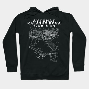 Avtomat Kalashnikova Blueprint - AK47, Mikhail Kalashnikov, Guns, Firearms, Patent Hoodie